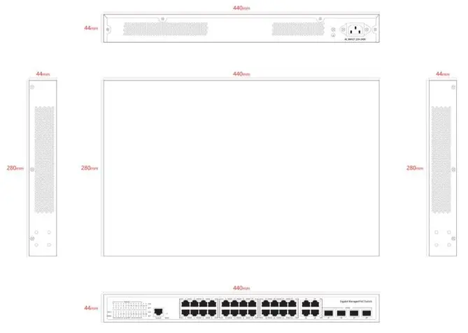 Ernitec ELECTRA-M224-1GB-370W pārvaldāmais tīkla slēdzis Photo 2