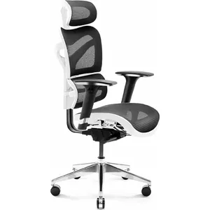 Офисное кресло Diablo Chairs V-Commander бело‑чёрное — эргономичный дизайн, регулируемая высота