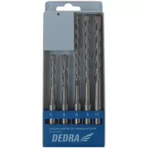 Drill bits set Dedra 0703, 5 pieces, steel, for concrete/brick/stone/aerated concrete