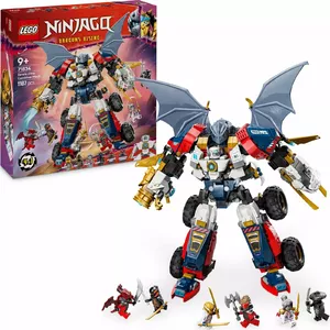 LEGO building set NINJAGO 71834 Zane's Ultra Combiner Mech — 1187 pieces, 4 minifigures, 2 vehicles, height 350 mm