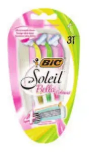 Shaving razor pack BIC Soleil Bella — 3 pcs, assorted colours (Green, Pink, Yellow)