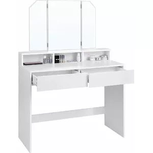 Туалетный стол glamour RDT115W01 100 см с тройным зеркалом, белый