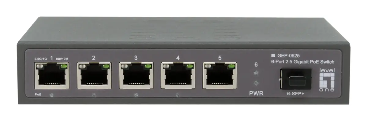 LEVELONE GEP-0625 Nevadāms 5‑portu 2.5G PoE slēdzis Photo 2