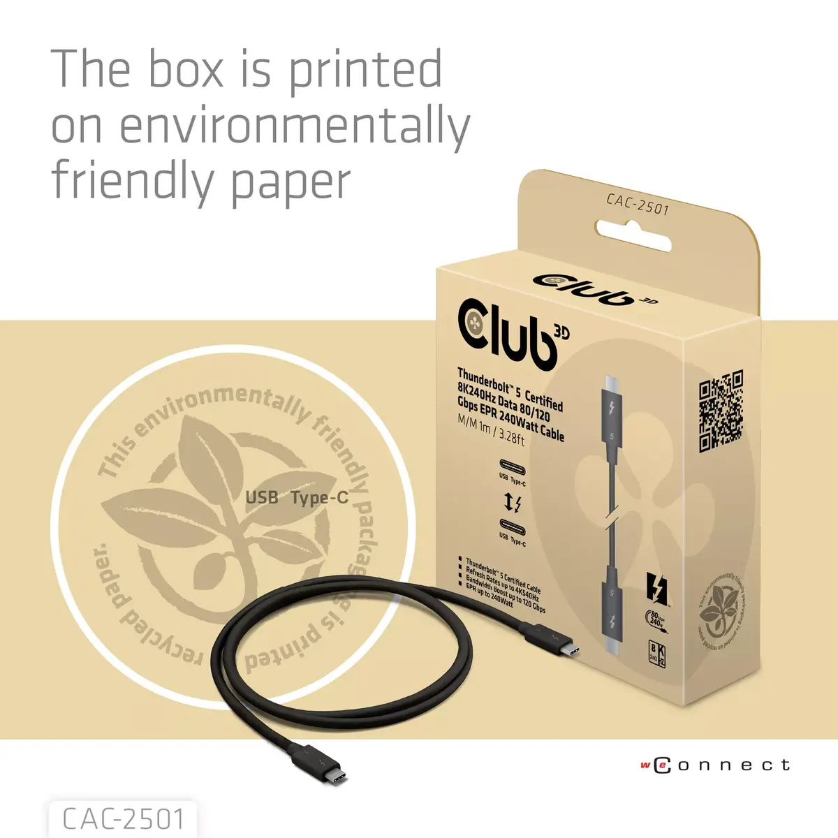 Thunderbolt™ 5 kabelis CLUB3D CAC-2501 Photo 8