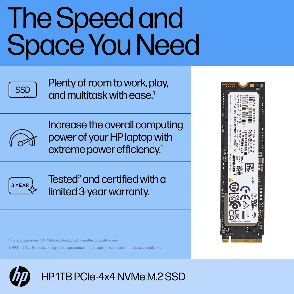Твердотельный накопитель HP 1TB PCIe-4x4 NVMe AL0M9AA Photo 2