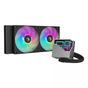 All-in-one liquid cooler DeepCool LT240 — 240 mm radiator, 2x 120 mm PWM fans, Hydro Dynamic Bearing, LGA 1200 support, black