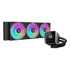 All-in-one liquid cooler DeepCool MYSTIQUE 360 ARGB — 360 mm radiator, 3x 120 mm FDB fans, TFT-LCD display, LGA 1700 support, Black