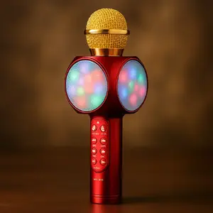 Микрофон Riff WS-1816 16W караоке BT микрофон с LED 360 Red