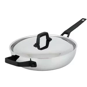 Fry pan CS Kochsysteme HEIDELBERG 28 cm with lid, titanium-coated handle, tri-ply stainless steel