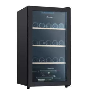 Compressor wine cooler Brandt BFW31FB — 31-bottle freestanding, black, anti-vibration, UV-filtered door