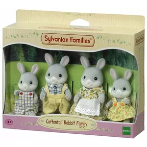 Toy family set Epoch Sylvanian Families Cottontail Rabbit Family, polystyrene/ABS/plastic figures, ages 3+