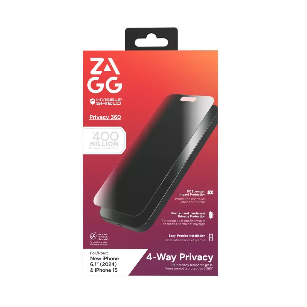 InvisibleShield Glass Elite Privacy 360 Apple iPhone 16/15 Photo 4