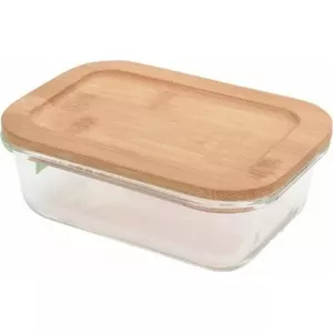 Стеклянный контейнер для еды с бамбуковой крышкой 370 мл — Excellent Houseware (модель 120222)