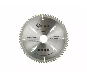 Circular Saw Blade GEKO G78051 — Wood 200×32 mm, 60 Teeth, Perforated