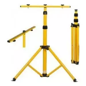 Tripod MACLEAN MCE583 adjustable height for floodlights, metal frame, yellow
