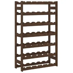Wine rack VidaXL 373392, wood, brown, single-pack freestanding storage for bottles