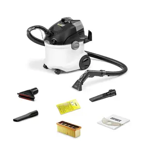 Моющий пылесос Karcher SE 5 CAR — бак 4 л чистой/4 л грязной воды, шнур 6 м, шланг 2 м, 7,5 кг, компактные 320×424×466 мм