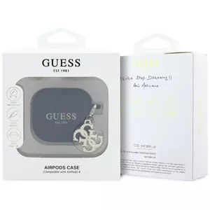 Silikona aizsargvāks AirPods GUESS 4G Charm — melns, modelis GUA4LECG4K