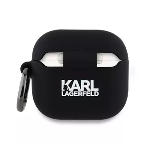 Silikona aizsargvāciņš AirPods Karl Lagerfeld KLA4RUNKCHK Melns ar 3D galvu
