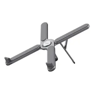 Laptop stand TRUST Macy Foldable aluminium, grey — 280 mm height, 23×46 mm base, 20 kg capacity