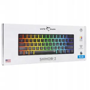 Механическая клавиатура White Shark Shinobi-2 с синими свитчами, чёрная, раскладка US