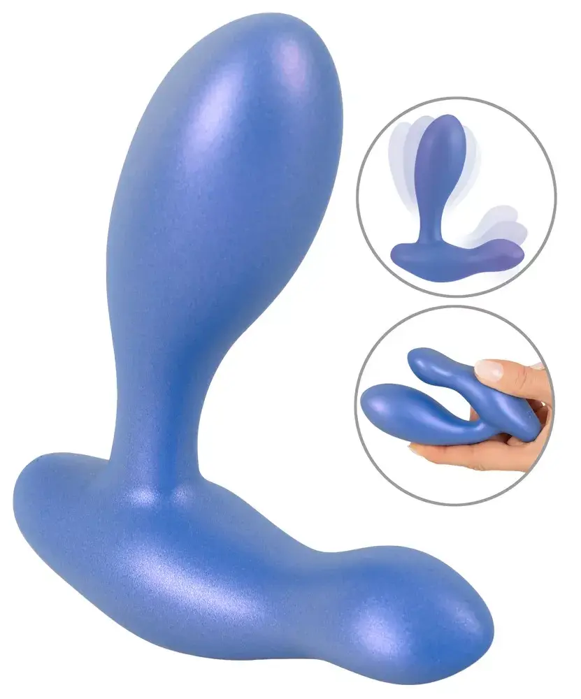 Анальный вибратор Sweet Smile Metallic silicone двухмоторный Photo 2
