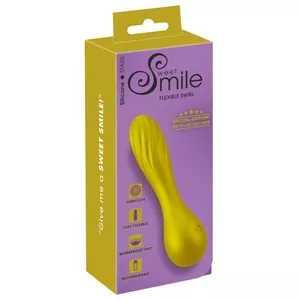 Вибратор Sweet Smile Metallic Swirl силиконовый фиолетовый — перезаряжаемый водонепроницаемый, длина 16 см, вставляемая 12 см, Ø 1.9–3 см