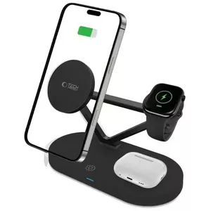 Беспроводное зарядное устройство Tech-Protect A41 15W Qi 3-в-1 — чёрный, 15W, стандарт Qi