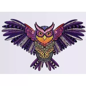 Wooden jigsaw puzzle PuzzleOK Magic Owl A4 — 69 pieces, eco-friendly