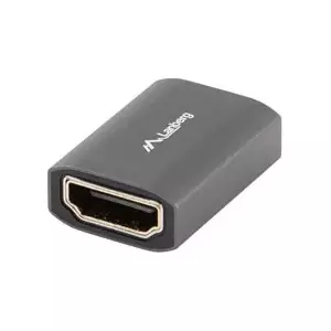 HDMI-A female gender changer LANBERG AD-HDMI-02, HDMI 2.1, gold-plated contacts, silver