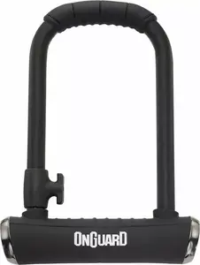 U-lock ONGUARD Brute STD X-SERIES 8001 — hardened shackle 16.8 mm, inner widths 115 mm and 202 mm, includes 5 coded keys
