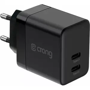 Crong wall charger Ultra Compact GaN 35W PD 3.0 2x USB-C (black)
