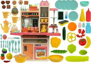 Детская игровая кухня LEANToys модель 4276, розовая, деревянный набор для ролевых игр