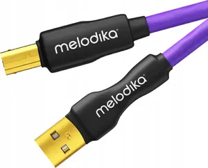 Кабель USB 2.0 A–B Melodika MDUAB10, 1 м, фиолетовый — для DAC, медицинских устройств, плоттеров