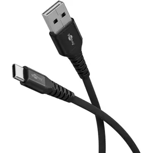 Goobay USB Cable USB 2.0 3m USB C USB A Black 74528