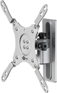 WENTRONIC Goobay 71987 TV Wall Mount for 13 to 43 Inch Screens, Silver, 15 kg Capacity, VESA up to 200x200 mm, Tilt and Swivel