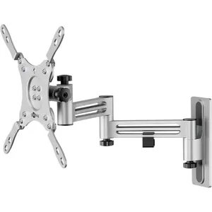 Full-motion TV wall mount WENTRONIC Goobay FULLMOTION Caravan M Silver — adjustable swivel and tilt bracket for flat TVs