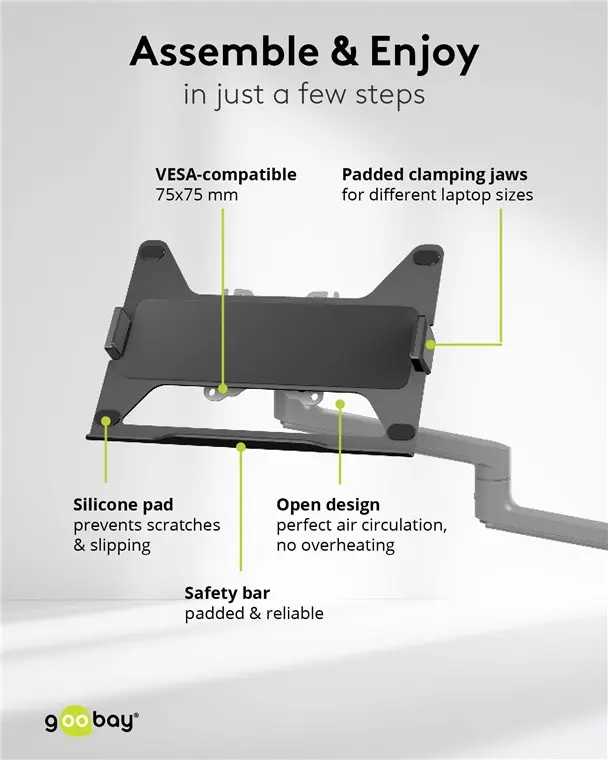 Goobay 70818 Laptop Stand Black Photo 3