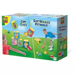 Игровой набор SES Creative Can Toss и мягкие шары петанк, для детей 4–12 лет, мягкие боулы и мишень-банка