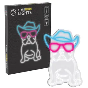 Неоновая вывеска MANTA SNL114MT Bulldog with Glasses неоновый свет