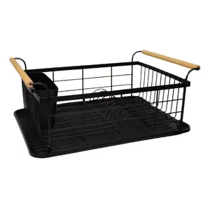 Dish drainer KETLER Ellis 44×32×19 cm black — countertop drying rack