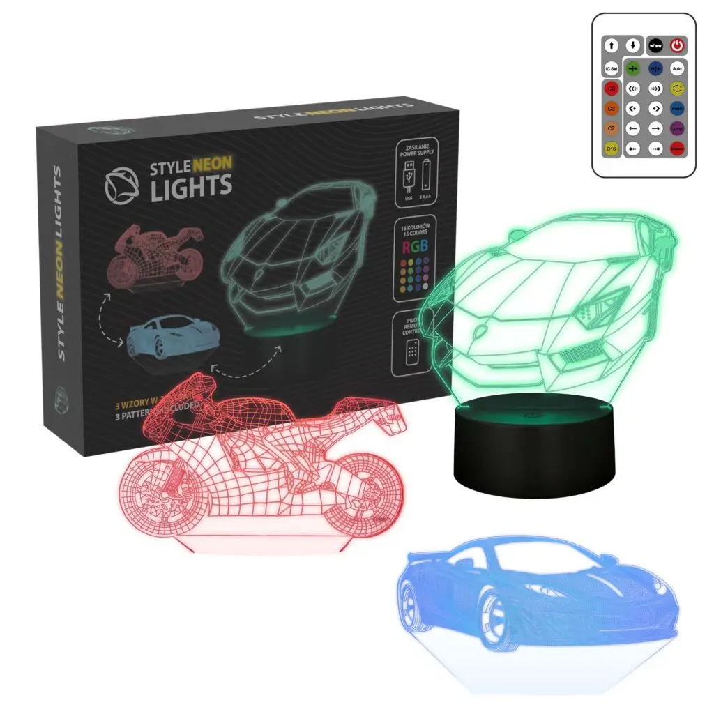 LED RGB 3D gaismas dekors transportlīdzekļiem