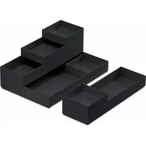 Storage tray set Moxom Modular Trays 250×170×65 mm, 7 pieces, black