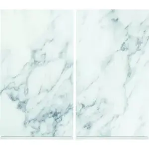Kitchen cutting board ZELLER 26312 — rectangular glass with silicone edges, 300×520 mm, marble colour, set of 2