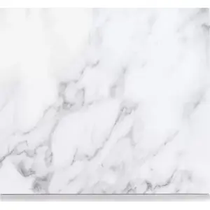 Glass Cutting Board ZELLER 56×50 cm Marble Pattern, White