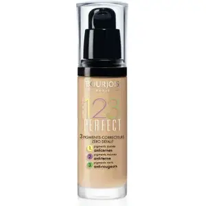 Foundation Bourjois Paris 123 Perfect liquid 30 ml, pump bottle, shade 53 Light Beige, for combination skin
