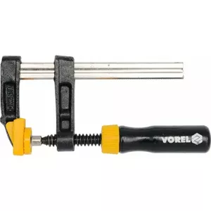 Clamp Vorel 37101, iron and wood construction, 150 mm length