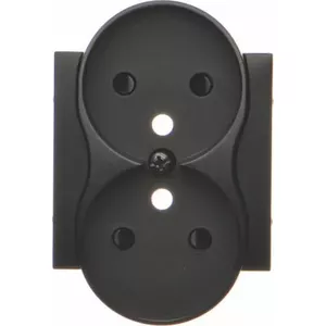 Double socket cover Kontakt-Simon DGZ2MZNP/49 black matte — wall-mounted dual outlet faceplate