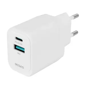 Mobile Device Charger Deltaco USBC-AC154 Fast Charging Indoor White