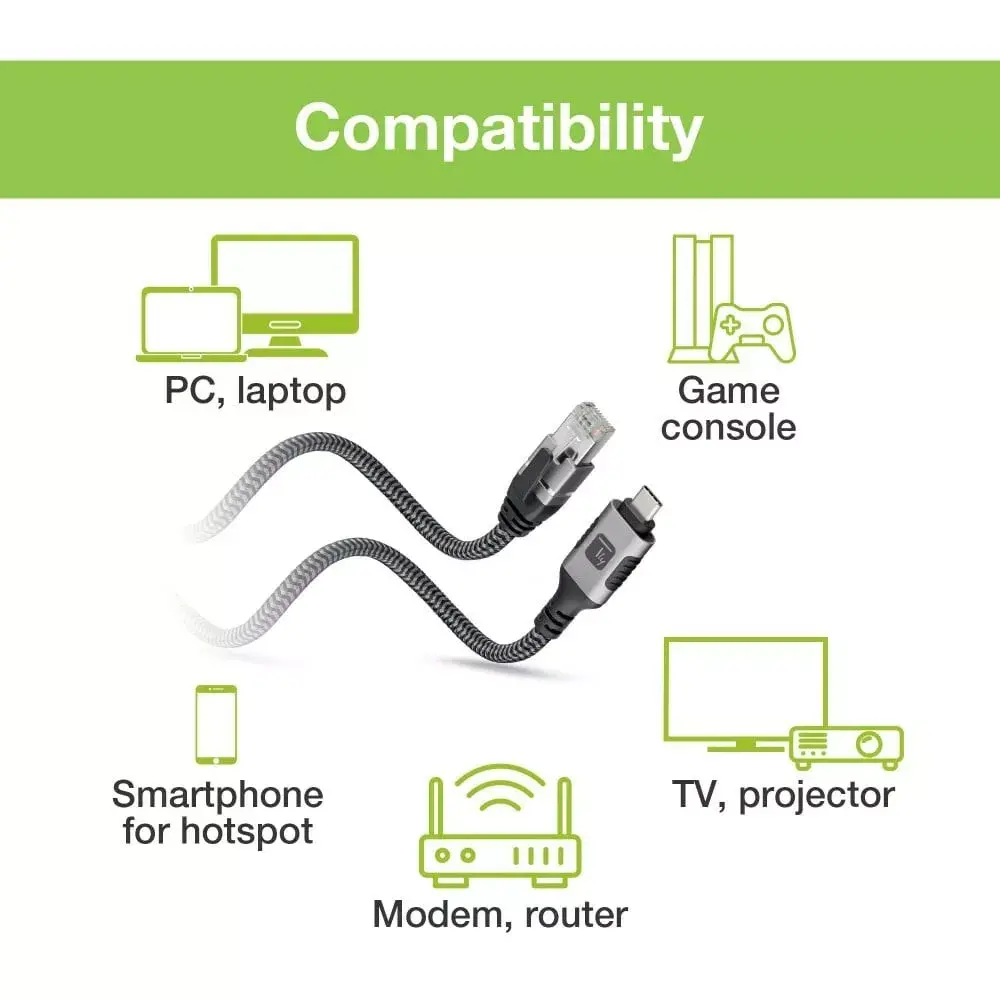 TECHLY USB-C на Gigabit Ethernet RJ45, 3 м Photo 10